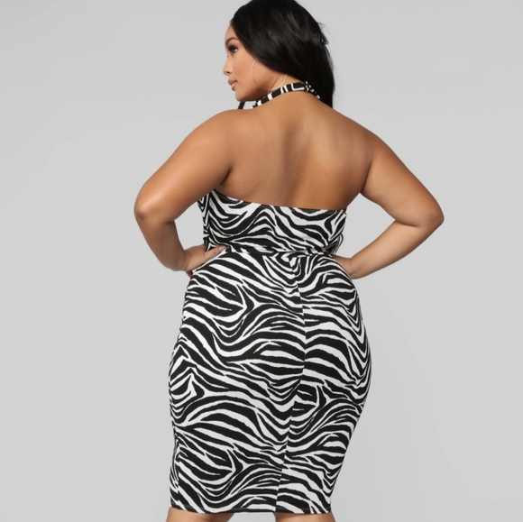 Zebra Halter Dress - Picture 2 of 3